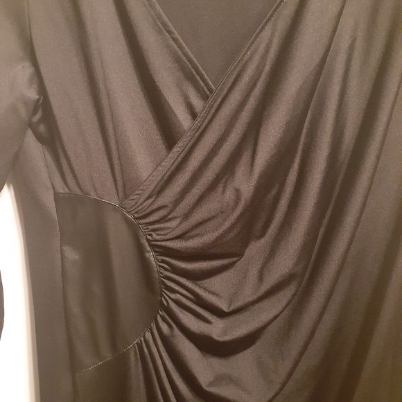 Black Faux Wrap Dress - Picture 2 of 6